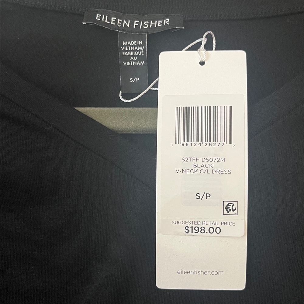Eileen Fisher Black Midi Dress - Picture 2 of 6